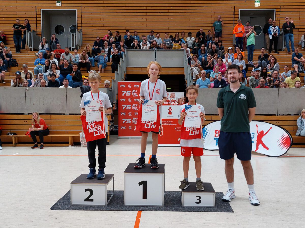 Siegerehrung der Jungen im Basketball